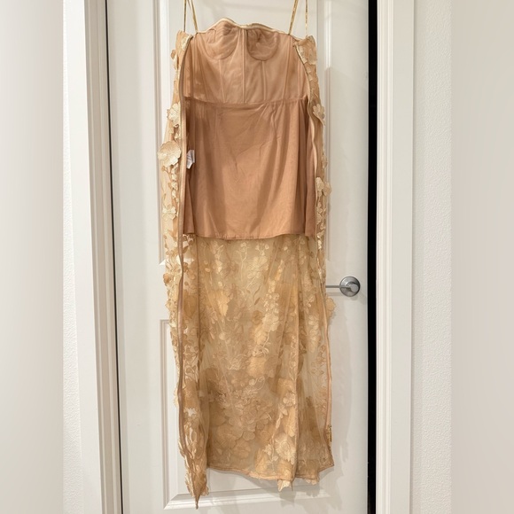 NWOT authentic Bronx and Banco JASMINE MAXI DRESS Floral Gold Strapless Dress‎ - Picture 14 of 16